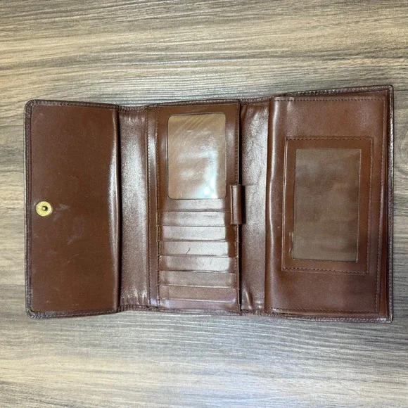 Vintage Dooney & Bourke Wallet Black Tan Checkbook - Picture 5 of 15